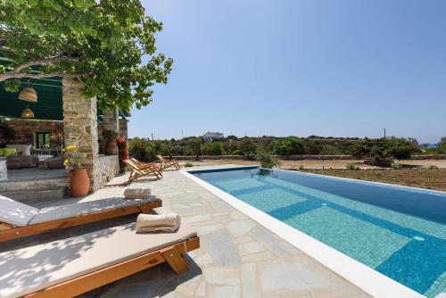 an image of a swimming pool in a house at seaside Ktima KaParos PAROS in Drios