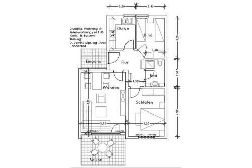 Κάτοψη του Ferienwohnung „Abendrot“ mit Meerblick