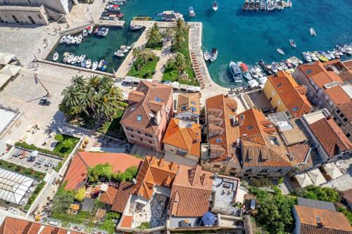 an aerial view of a town next to the water at Lola Apartments - Hvar in Hvar