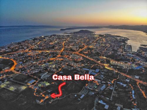 an aerial view of a city with the words casa bellale at Casa Bella in Split