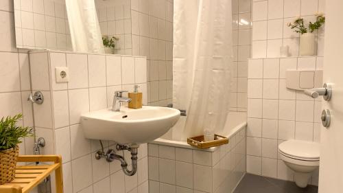Koupelna v ubytování Ferienwohnung Nordseebrandung B2.3