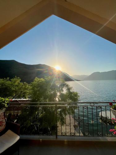 a view of the lake from a balcony at Apartments Dijana in Kotor