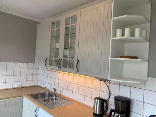 Virtuvė arba virtuvėlė apgyvendinimo įstaigoje Notodden Sentrum Apartment NO 7