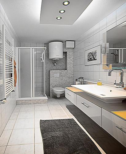 Bilik mandi di Haus Müritz, 14 Roter Milan