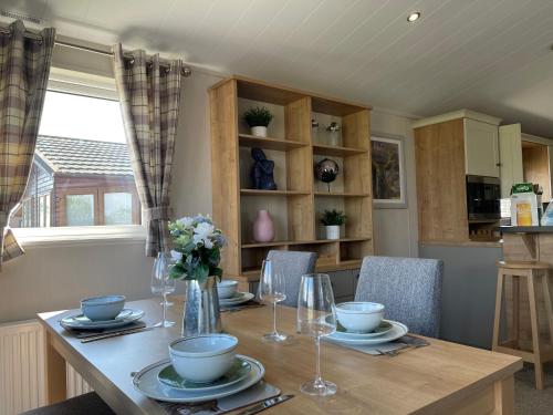Χώρος καθιστικού στο Yorkshire view lodge