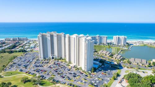 an aerial view of a large apartment complex near the ocean at WS Luxury Condo of Seascape in Destin
