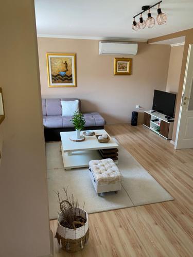 a living room with a couch and a table at Kuća za odmor Milan in Šarengrad