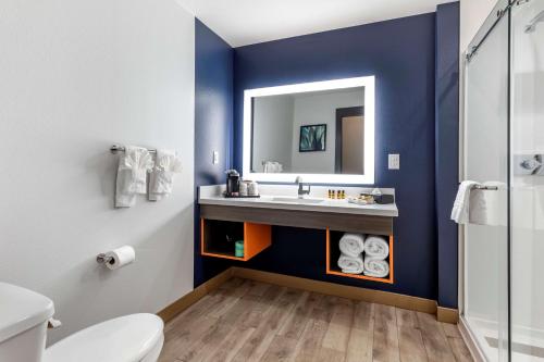 a bathroom with a sink and a mirror at Best Western Plus Amarillo East Hotel in Amarillo