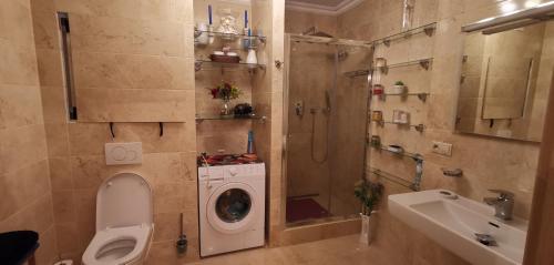 Koupelna v ubytování Hezký byt u hotela Thermal v Karlových Varech