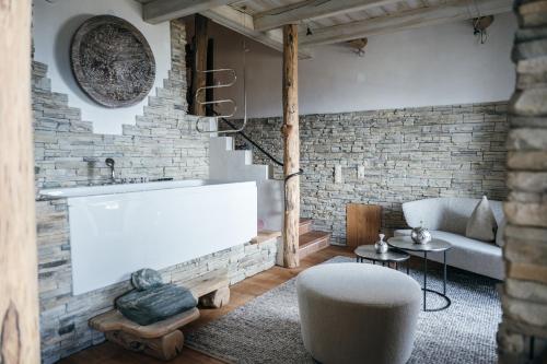 Posezení v ubytování Boutiquehotel Blaue Burg Falkenstein