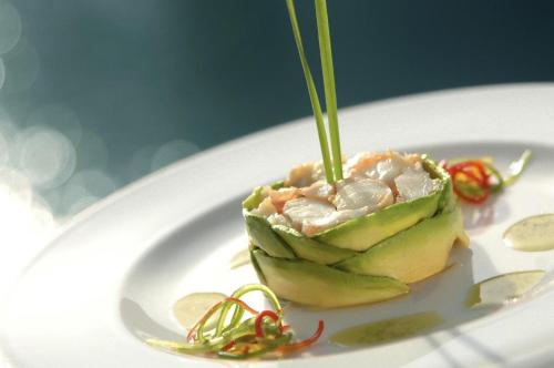 a plate of food on a white plate at Hotel Libertador in Santiago