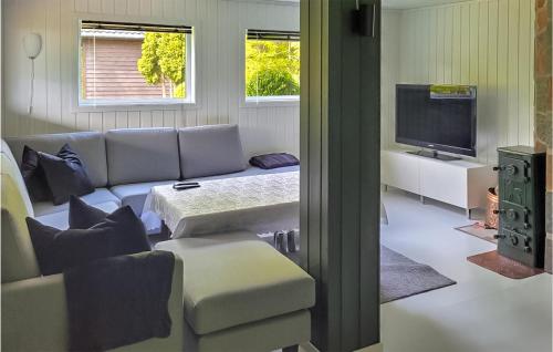 Μια τηλεόραση ή/και κέντρο ψυχαγωγίας στο 4 Bedroom Beautiful Home In Lyngdal