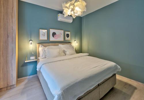 Letto o letti in una camera di Villa Amaleo