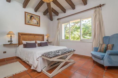 מיטה או מיטות בחדר ב-La Font -Mancor-