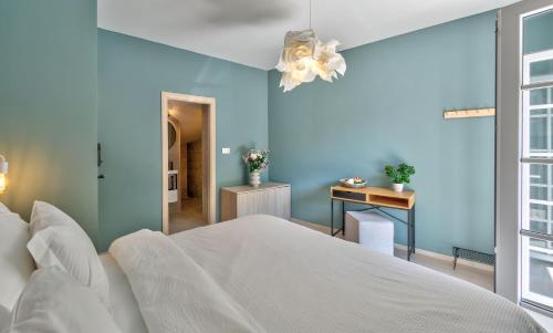 Letto o letti in una camera di Villa Amaleo