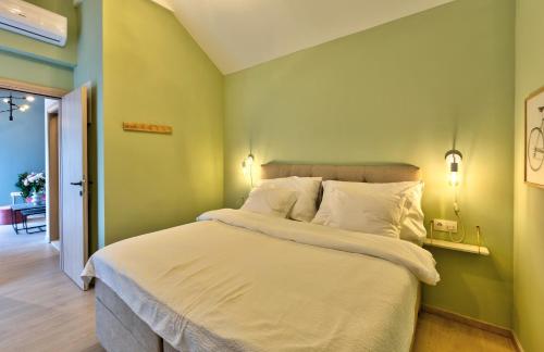 Letto o letti in una camera di Villa Amaleo