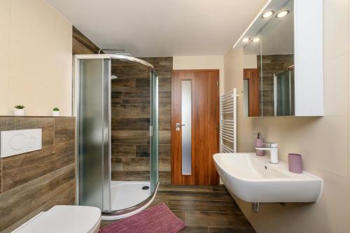 Kúpeľňa v ubytovaní Apartmány Závětří