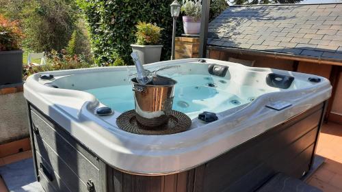 a jacuzzi tub with a bucket in it at Le Pavillon Tilia in Montrichard