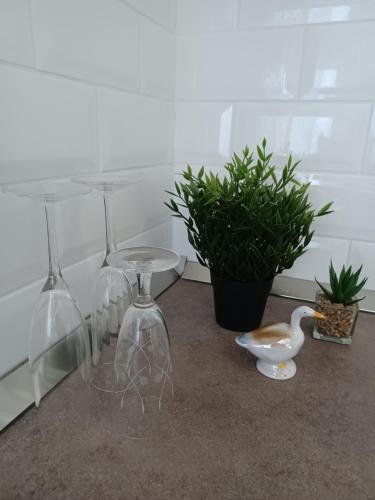 Kemudahan buat kopi dan teh di Guest House Doležal