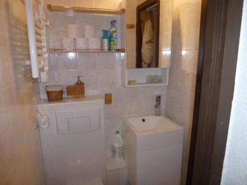 Ένα μπάνιο στο Studio mezzanine rénové avec accès pistes à Isola, parking inclus - FR-1-292-179