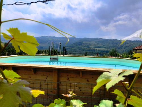una piscina en la parte superior de un edificio en Madama Langa Country House con piscina nelle vigne, en Montelupo Albese