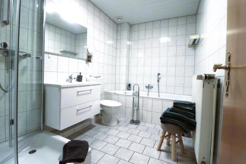 A bathroom at Ferienwohnungen am Schwanensee