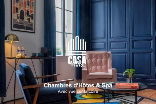 Χώρος καθιστικού στο Casa Mila & Spa - Maison d'Hôtes raffinée vue Loire, Spa & Piscine