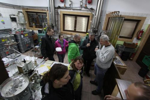 a group of people standing around in a room at Cozy rustical house in the highland (entire place) in Kožlí