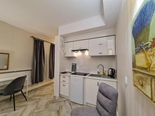 Η κουζίνα ή μικρή κουζίνα στο Apartamenty Hayduk