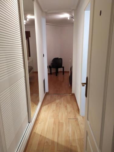 a hallway with a door leading to a living room at Apartamento junto a la Basilica del Pilar in Zaragoza