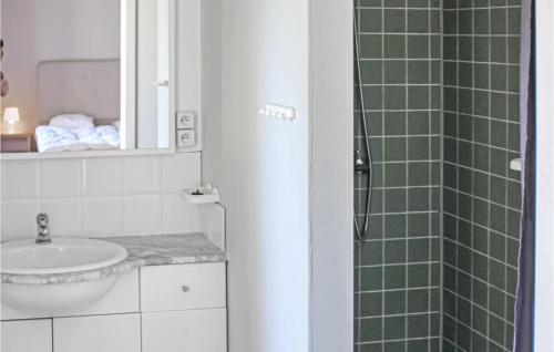 ディクスムイデにあるAmazing Apartment In Diksmuide With Kitchenのバスルーム(シンク、シャワー付)