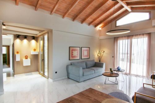 Χώρος καθιστικού στο Villas Mandalos