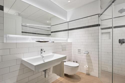 Koupelna v ubytování Hotel Victoria
