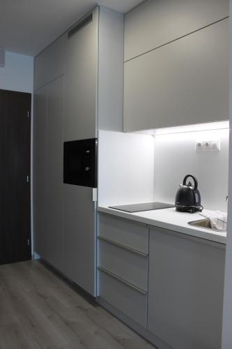 Kuchyň nebo kuchyňský kout v ubytování Apartmany Arcadia