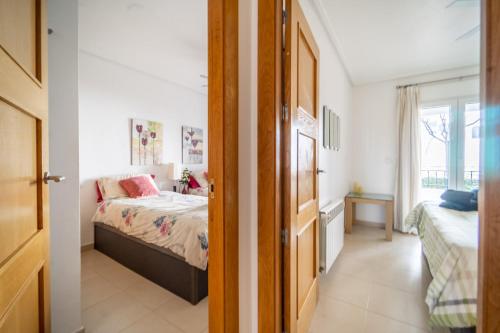 a bedroom with a bed and a window at Lovely Groundfloor Apartment - AA3302LT in Torre-Pacheco