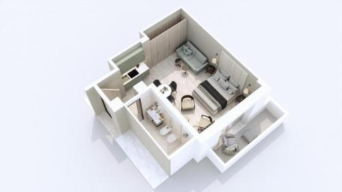 a rendering of a floor plan at Ceccarini 9 home suite home in Riccione
