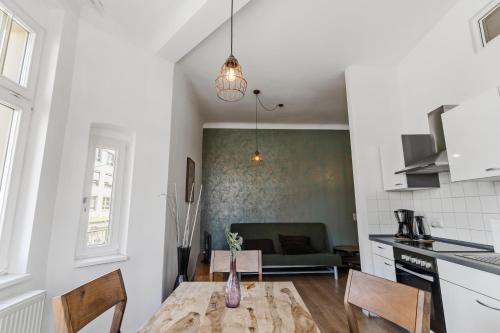 Η κουζίνα ή μικρή κουζίνα στο Dresden Neustadt Apartments