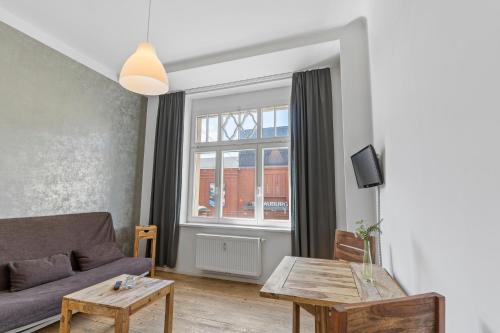 Χώρος καθιστικού στο Dresden Neustadt Apartments