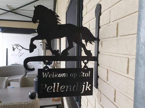 Luxe gastenkamer met living en keuken bij Friezen paarden Stal Pellendijk