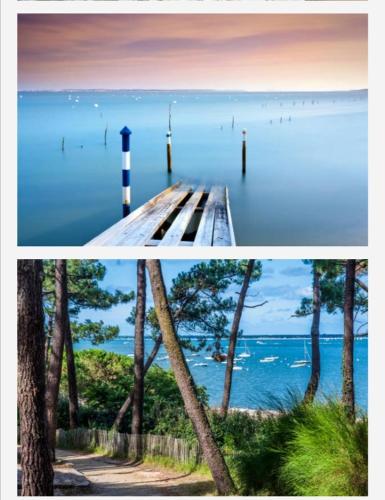 Appartement vue sur baie et océan, 100 m de la plage et du centre par chemin privé