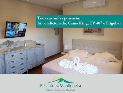 Ένα ή περισσότερα κρεβάτια σε δωμάτιο στο Pousada Recanto da Mantiqueira