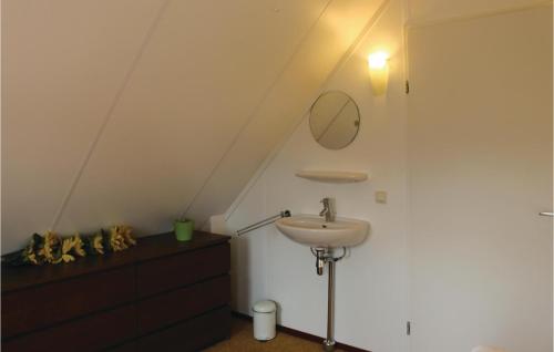 een badkamer met een wastafel en een spiegel bij Buitengoed Het Lageveld - 59 in Hoge-Hexel