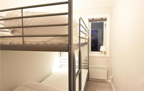 a bunk bed room with two bunk beds and a window at Cozy Home In Sysslebäck With Kitchen in Branäs