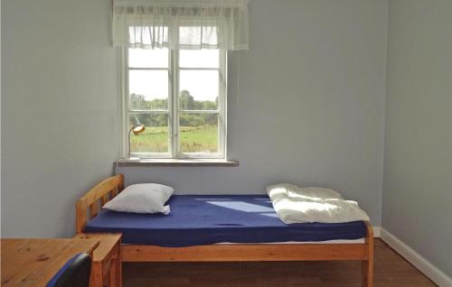 a bed in a room with a window at Amazing Home In Tomelilla With Kitchen in Bollerup