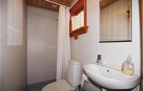 ハンブルクスンドにあるStunning Home In Hamburgsund With 2 Bedrooms And Wifiのバスルーム(トイレ、洗面台付)