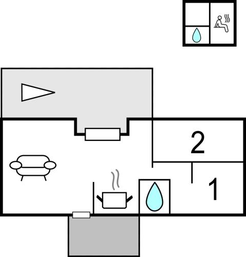 a block diagram of a kitchen with a stove at Cozy Home In Vemdalen With Sauna in Vemdalen