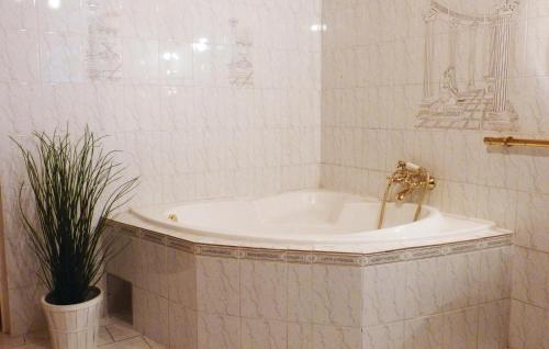 eine Badewanne im Bad mit Topfpflanze in der Unterkunft Beautiful Home In Wien With 3 Bedrooms And Wifi in Wien