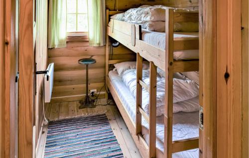 - une chambre avec 2 lits superposés dans une cabine dans l'établissement Amazing Home In Vrliosen With House A Mountain View, à Bandaksli