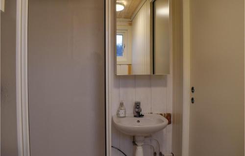 a bathroom with a sink and a mirror at Amazing Home In Staub With 1 Bedrooms And Wifi in Staubø