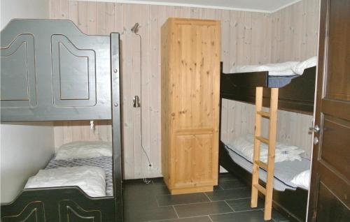 ヘムセダールにあるAmazing Apartment In Hemsedal With House A Mountain Viewの二段ベッド2組とはしごが備わる客室です。